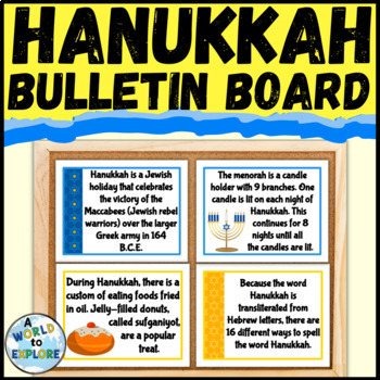 Preview of Hanukkah Bulletin Board Set No Prep!