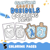 Hanukkah/Chanukah Hebrew Dreidel Cookies Coloring Sheets |