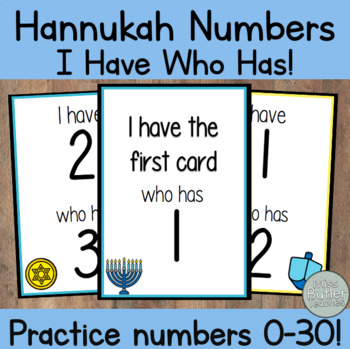Preview of Hanukkah (Chanukah) Numbers I Have Who Has Game - Kindergarten, VPK, 1st Grade