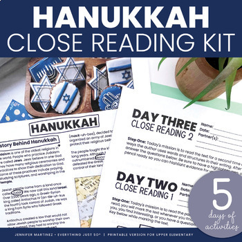 Preview of Hanukkah Close Reading & Writing Activities Unit for Winter Holidays