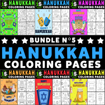 Preview of Hanukkah Coloring Book Bundle N° 5 - 62 Sheets