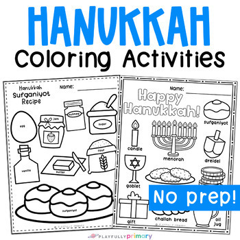 Preview of Hanukkah Coloring Pages + Vocabulary, Holidays Around the World Crafts