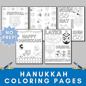 Preview of Hanukkah Coloring Pages | Printable Hanukkah Activity