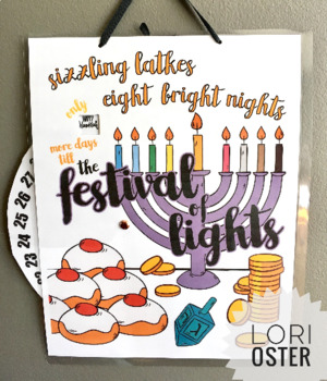 Preview of Hanukkah Countdown, Chanukah Coloring Page Countdown, Jewish Holiday Fun