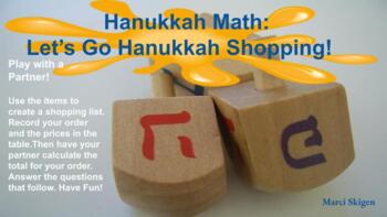 Preview of Hanukkah Digital Math Activity - Let's Go Hanukkah Shopping!