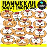 Hanukkah Donut Emoticons Clip Art Set {Educlips Clipart}