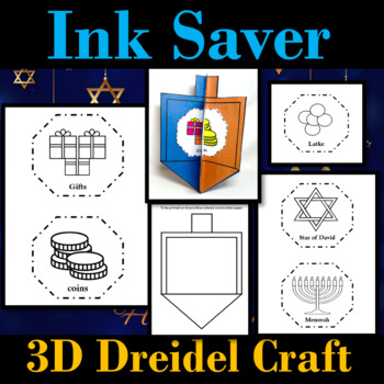 Minecraft Inspired Paper Dreidel Hanukkah Gift (Download Now) 
