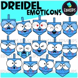 Hanukkah Dreidel Emoticons Clip Art Set {Educlips Clipart}