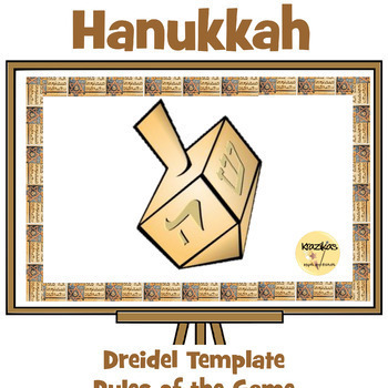 Preview of Hanukkah Dreidel Template and Game Rules