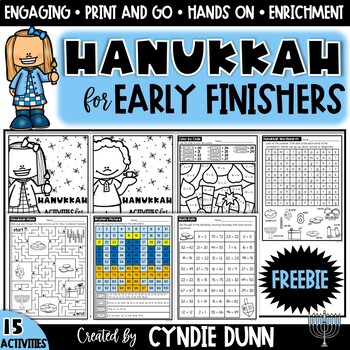 Preview of Hanukkah Early Finishers Fast Finishers Activities No Prep