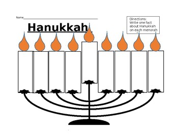 Preview of Hanukkah Fact Candles