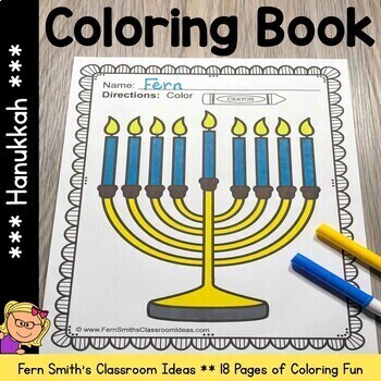 Preview of Hanukkah Coloring Pages | Hanukkah Coloring Book