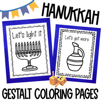 Preview of Hanukkah/Autism/Gestalts/Gestalt Language Processing Coloring Pages