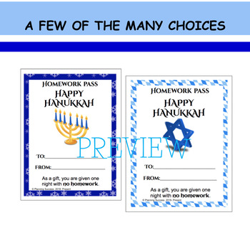 Hanukkah: Homework Passes by Paisley Schoolhouse | TpT