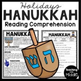 Hanukkah Informational Text Reading Comprehension Workshee