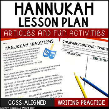 Preview of Hanukkah Informational Text and Activities - Hanukkah Opinion Writing Activity