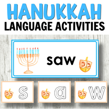 Preview of Hanukkah Literacy Centers: Letter Cards, Sight Words, Numbers, and More!