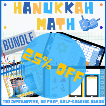Preview of Hanukkah Math Boom Cards 1st Grade Digital Math Games Digital Math Centers