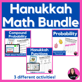 Preview of Hanukkah Math Bundle for Algebra and High School / Chanukah Activities