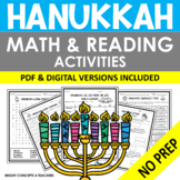Hanukkah NO PREP Math and Reading Activities {Print & Digital}