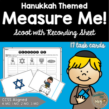Preview of Hanukkah Measuring Task Cards - Standard or Non-Standard Units