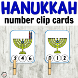 Hanukkah Number Clip Cards for Math Centers