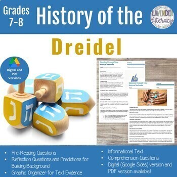 Preview of Hanukkah Reading Comprehension | History of the Dreidel