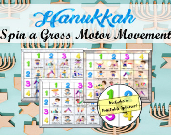 Preview of Hanukkah Spin a Gross Motor Movement Brain Break Cards