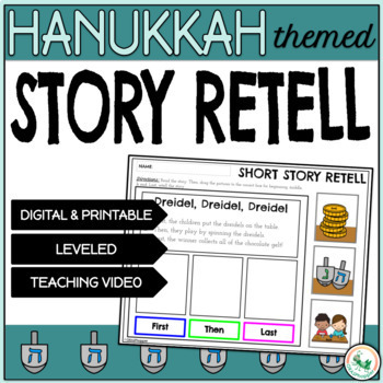 Preview of Hanukkah Story Retell Sequencing Beginning, Middle, & End Print & Digital