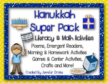 Preview of Hanukkah Super Pack!  Literacy & Math Activities, Centers & More!  CC Aligned!