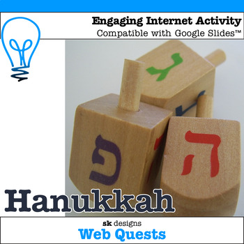 Preview of Hanukkah WebQuest Engaging Internet Activity Compatible with Google Slides™