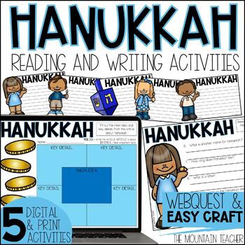 Preview of Hanukkah Webquest | Reading Comprehension Activities & Writing Craft