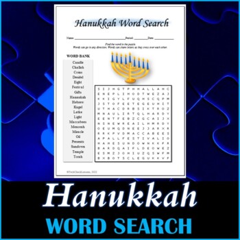 Preview of Hanukkah Word Search Puzzle