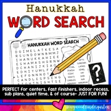 Hanukkah Word Search Puzzle .  Literacy Centers , Sub Plan