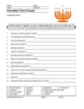 Hanukkah Word Search Worksheet And Vocabulary Puzzles By Lesson Machine