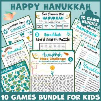 Preview of Hanukkah activity game BUNDLE independent word work icebreaker 5th 6th 7th 4th
