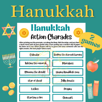 Preview of Hanukkah charades riddles activity African American work center middle 5th 6th