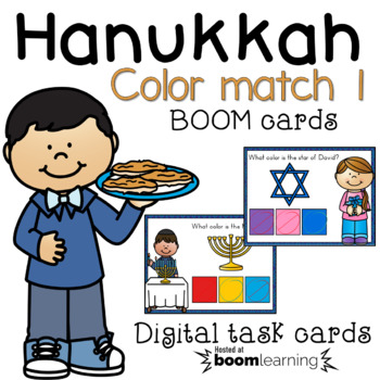 Preview of Hanukkah color matching BOOM cards set 1