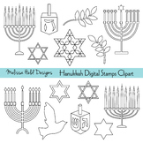 Hanukkah digital Stamps Clipart