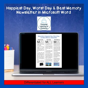 Preview of Happiest Day, Worst Day, and Best Memory Newsletter in Word