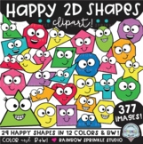 Happy 2D Shapes Clipart MEGA Set!