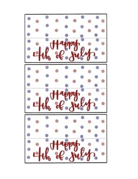 Preview of Happy 4th of July Cookie/Gift Tags