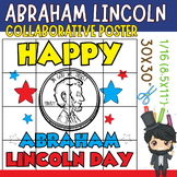 Happy Abraham Lincoln day Collaborative coloring poster Ar