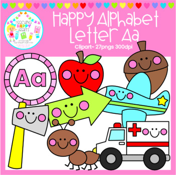 Preview of Happy Alphabet Letter Aa FREE Clipart