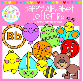 Happy Alphabet Letter Bb Clipart by Victoria Saied | TPT