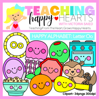 Preview of Happy Alphabet Letter Oo Clipart