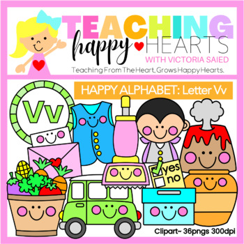 Preview of Happy Alphabet Letter Vv Clipart