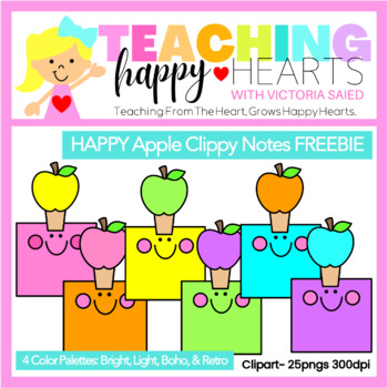 Preview of Happy Apple Clippy Notes FREE Clipart
