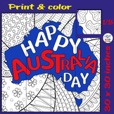 Happy Australia Day Collaborative Coloring Poster Art, Bul