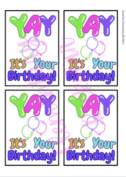 Birthday Balloon Straw Toppers, Birthday gift for students, Editable